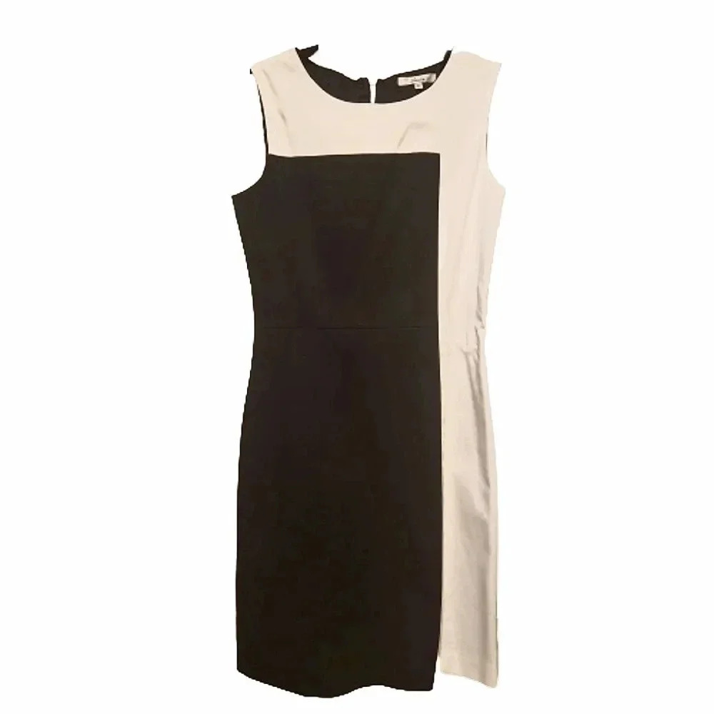 Amelia black and white colorblind knee length 100% cotton dress Size 2